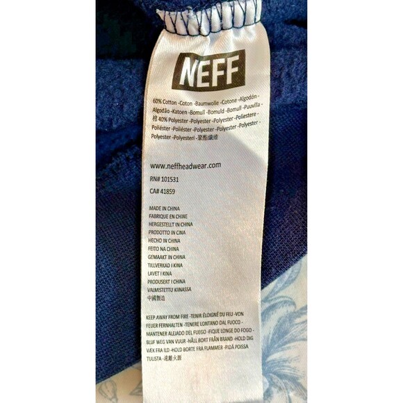 Unisex Navy Blue Neff Co. Hoodie w/ drawstrings & Hit on Front & Back Size Large - Picture 7 of 9